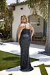 Primavera Couture 14078 Spaghetti Strap Beaded V-Neck Dress