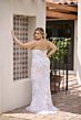 Primavera Couture 14081 Lace-Up Back Scoop Neck Dress