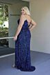 Primavera Couture 14083 Plunging Neck Beaded High Slit Dress