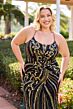 Primavera Couture 14101 Spaghetti Strap Beaded Lace-Up Back Dress