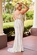 Primavera Couture 14103 Strapless Beaded Lace-Up Back Dress