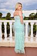 Primavera Couture 14105 Tiered Skirt Strapless High Slit Dress