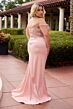 Primavera Couture 14107 Satin Skirt High Slit Dress