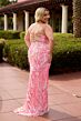 Primavera Couture 14108 Lace-Up Cross Back Spaghetti Strap Dress