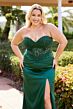 Primavera Couture 14109 Pleated Waist Strapless Satin Dress