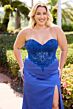 Primavera Couture 14109 Pleated Waist Strapless Satin Dress