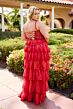 Primavera Couture 14110 Lace-Up Back Ruffle Skirt Dress