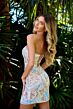 Primavera Couture 4243 Plunging Neckline Lace-Up Back Dress