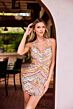 Primavera Couture 4422 Criss Cross Back Multicolor Sequin Dress