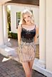 Primavera Couture 4434 Bare Back Geometric Glitter Dress