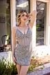 Primavera Couture 4450 Sheer Bodice Lace-Up Back Dress
