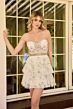Primavera Couture 4463 Tiered Skirt Sheer Bodice Dress
