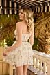 Primavera Couture 4463 Tiered Skirt Sheer Bodice Dress