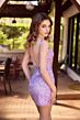 Primavera Couture 4466 Side Fringe Bare Back Dress