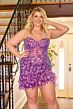 Primavera Couture 14089 Ruffle Hem Sheer Corset Plus Size Dress