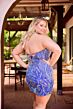Primavera Couture 14094 Floral Beadwork Strapless Plus Size Dress