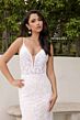 Primavera Couture 11103 Long Train Plunging Neck Wedding Gown