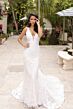 Primavera Couture 11109 Scalloped Train Bare Back Wedding Dress