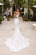 Primavera Couture 11109 Scalloped Train Bare Back Wedding Dress