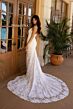 Primavera Couture 11112 Chapel Train Plunging Neckline Bridal Gown