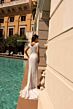 Primavera Couture 11121 Cap Sleeve V-Neck Wedding Gown