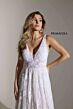 Primavera Couture 11141 Sheer Sides Plunging Neckline Bridal Gown