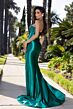 Portia and Scarlett PS25153 Embellished Corset High Slit Dress