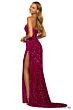 Sherri Hill 55474 Side Slit Strapless Corset Sequin Dress