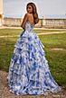 Sherri Hill 57250 Ruffle Skirt Strapless Floral Dress