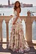 Sherri Hill 57614 Ruched Bodice High Slit Floral Dress
