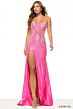 Sherri Hill 57684 Plunging Neck High Slit Beaded Dress