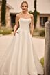Sophia Tolli Y3166 Pearl Removable Topper Scoop Neck Wedding Gown