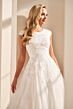 Modest Bridal by Mon Cheri MOD1801 Scoop Neck Cap Sleeve Wedding Dress