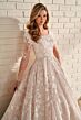 Modest Bridal by Mon Cheri MOD958 Sheer Sleeve Square Neck Bridal Gown