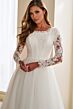Modest by Mon Cheri MOD302 A-Line Tulle Sheer Sleeve Bridal Gown