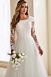 Modest by Mon Cheri MOD302 A-Line Tulle Sheer Sleeve Bridal Gown