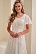 Modest Bridal by Mon Cheri MOD342 A-Line Flutter Sleeve Wedding Gown