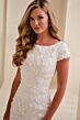 Modest Bridal by Mon Cheri MOD345 Cap Sleeve Scoop Neck Wedding Dress