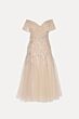 Tarik Ediz 96019 Lana Off The Shoulder Tea-Length Dress