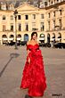 Tarik Ediz 98527 Frances Ruffle Skirt Portrait Neckline Dress