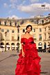 Tarik Ediz 98527 Frances Ruffle Skirt Portrait Neckline Dress