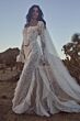 Willowby 54119 Echo Ruffle Cuff Plunging Neck Bridal Dress