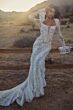 Willowby 54119 Echo Ruffle Cuff Plunging Neck Bridal Dress
