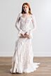 Willowby 54119 Echo Ruffle Cuff Plunging Neck Bridal Dress