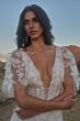 Willowby 54120 Gaia V-Neck Sheer Flared Sleeve Bridal Dress