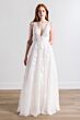 Willowby 54120 Gaia V-Neck Sheer Flared Sleeve Bridal Dress