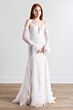 Willowby 54729 Zinnia Flounce Sleeve Plunging Neck Lace Wedding Gown
