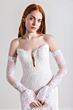 Willowby 54729 Zinnia Flounce Sleeve Plunging Neck Lace Wedding Gown