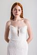 Willowby 54729 Zinnia Flounce Sleeve Plunging Neck Lace Wedding Gown