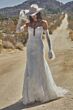 Willowby 54729 Zinnia Flounce Sleeve Plunging Neck Lace Wedding Gown